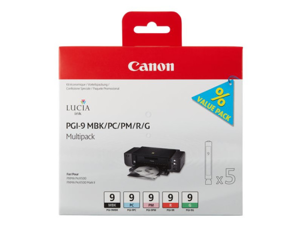 Canon 1033B011|PGI-9 Tintenpatrone MultiPack MBK,LC,LM,R,G