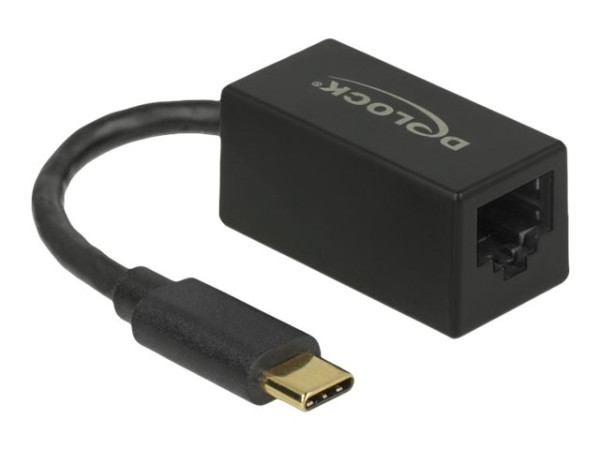 DeLOCK Adap USB3.2>USB-C St>GigaLan bk | 66043