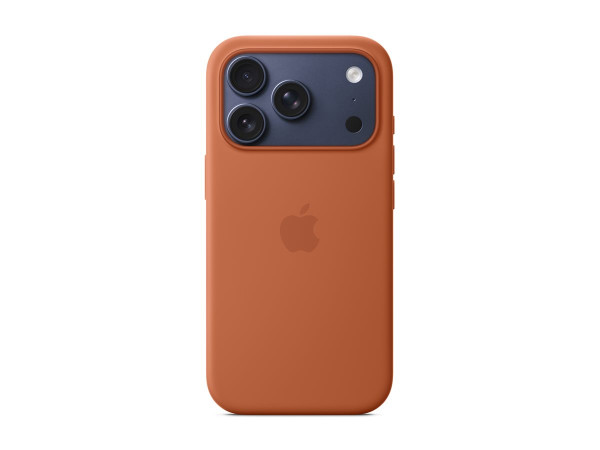 Apple Silikon Case mit MagSafe (braun, iPhone 17 Pro)