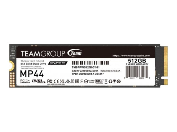 Team Group SSD 512GB 7.3/4.5G MP44 M.2 PCIe TEM