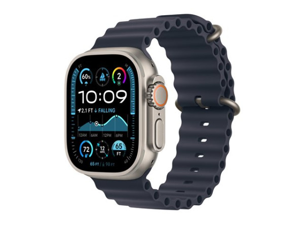 Apple Watch Ultra 2 (grau, 49 mm, Ocean Armband Marine,