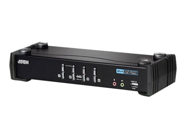 Umschalter ATEN KVM-Switch USB DVI USB/Line-Out/DVI/Micro 4x