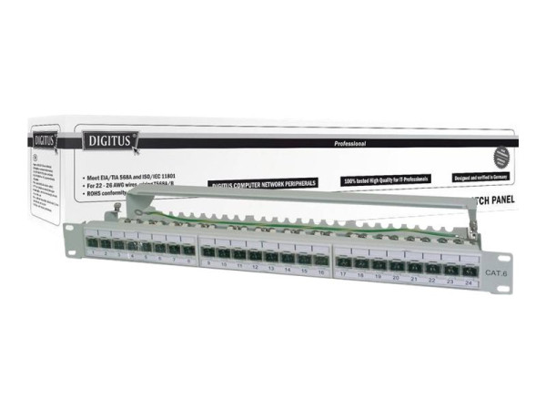 Patchpanel Digitus CAT 6a 1U/1HE 24 Ports