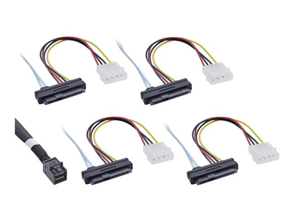 InLine Mini SAS HD Kabel, SFF-8643 zu 4x SFF-8482