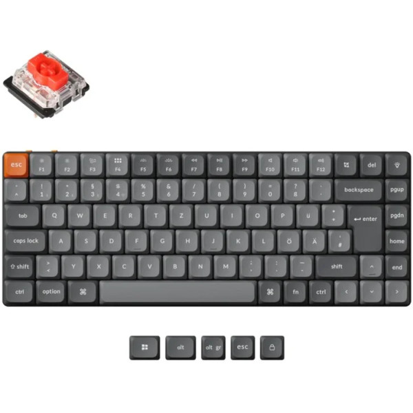 Keychron K3 Max (grau/orange, DE-Layout, Gateron Low