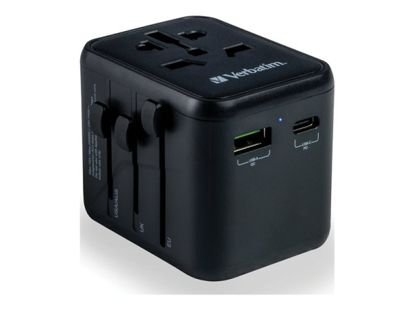 Verbatim Universal-Reiseadapter UTA-02 (schwarz, 1x USB-A,