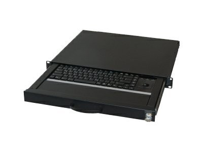 48.3cm Aixcase Tastaturschublade 1HE DE PS2&USB Trackb. schw