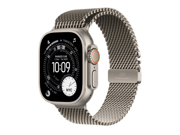 Apple Watch Ultra 3 (titan, 49 mm, Milanaise Armband Titan