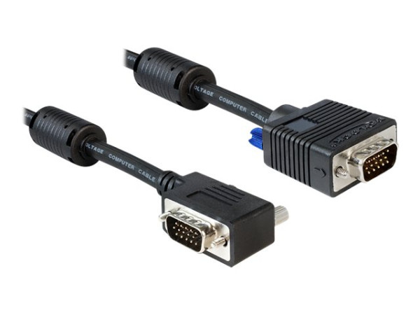 VGA-Kabel Delock D-Sub15 -> D-Sub15 gewinkelt St/St 2,00m sw