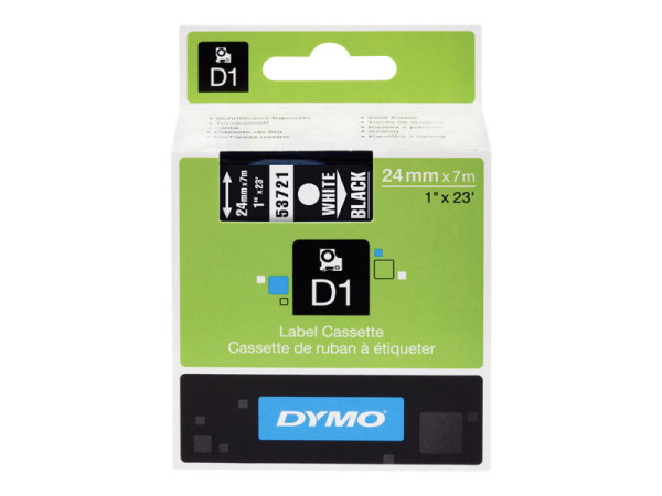 Dymo D1-Schriftband S0721010 24 mm x 7 Meter, weiß auf