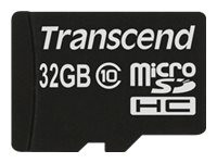 32 GB MicroSDHC SDHC Card TRANSCEND Class 10 w/o Adapter ret