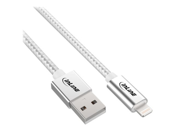 InLine Lightning USB Kabel - für iPad - iPhone 1m silber/alu