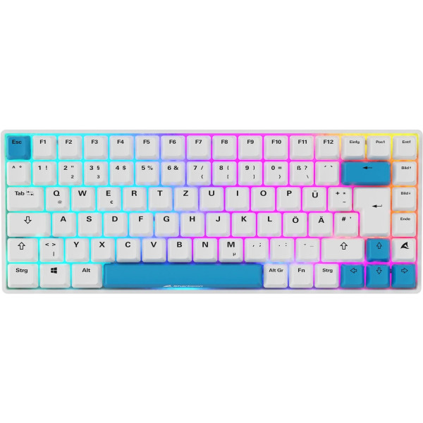 Sharkoon SKILLER SGK50 S3 PBT (weiÃŸ/hellblau, DE-Layout,