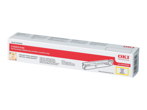 OKI 43459329 Toner gelb, 2.500 Seiten/5% für C 3300/3300