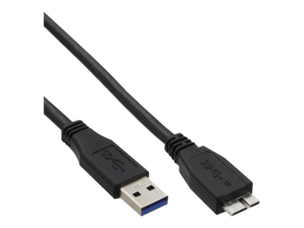 InLine® USB 3.0 Kabel, A an Micro B, schwarz, 1,5m