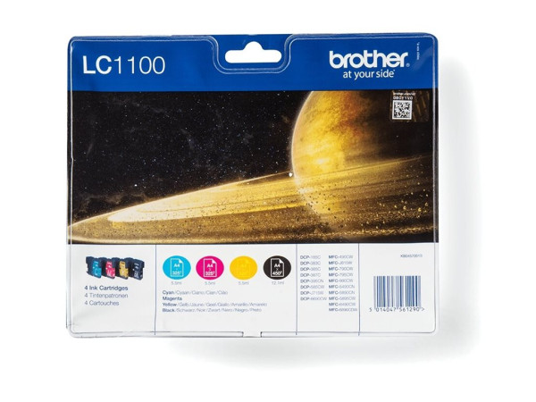 Tinte Brother LC-1100 Value Pack schwarz,Gelb,Cyan,Magenta