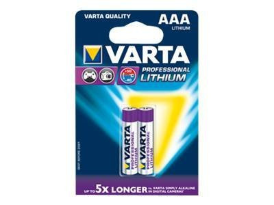 Varta Lithium, Batterie 2 Stück, AAA Lithium 2 Stück AAA