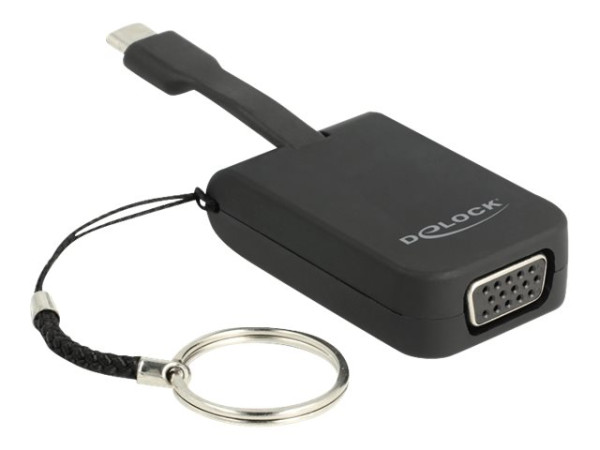 DeLOCK USB C>VGA Schlüsselanhänger schwarz Zum