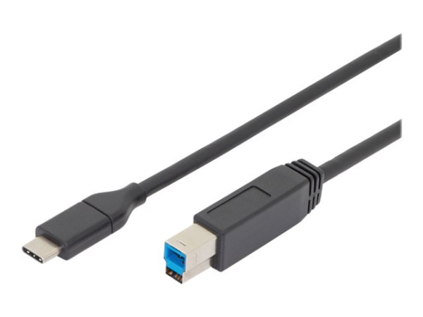 Digitus USB 3.2 Kabel, Typ C an B Stecker schwarz 1m