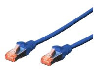 Patchkabel DIGITUS RJ45 S/FTP Cat6 1.00m blau Hebelschut