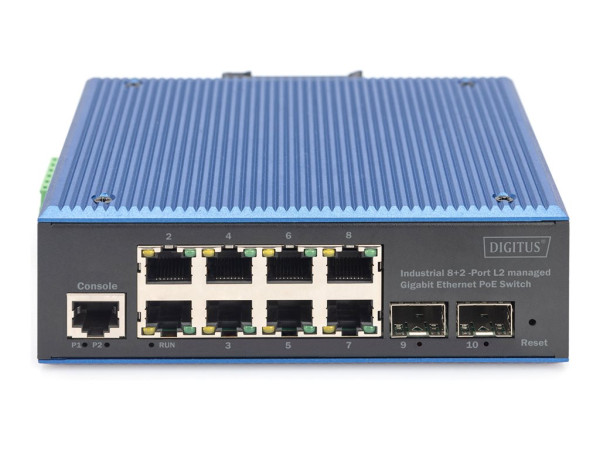 Digitus Industrieller 8+2-Port L2 managed Gigabit Ethernet