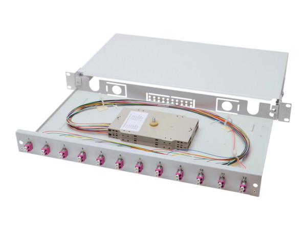 Digitus LWL-Spleißbox, bestückt, 6x LC-APC DX, OS2 (grau)