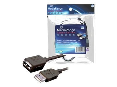 USB-Kabel MediaRange Verl. AA St/Bu 3.0m schwarz