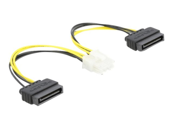 Kabel Strom Adapter 2x SATA -> 8pin EPS Delock
