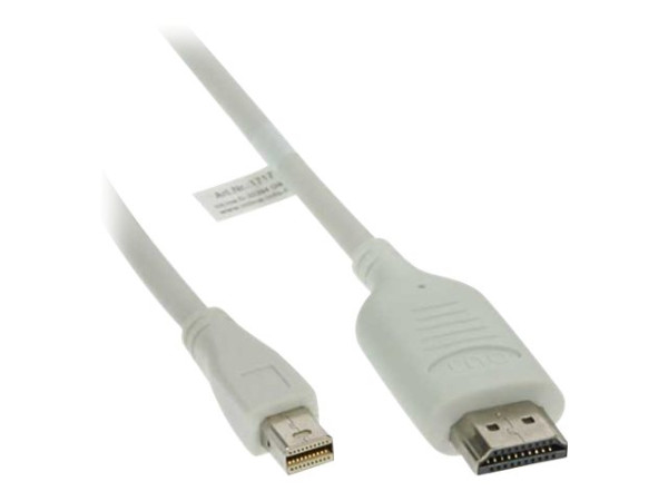 InLine® Mini DisplayPort zu HDMI Konverter Kabel, weiß, 3m,