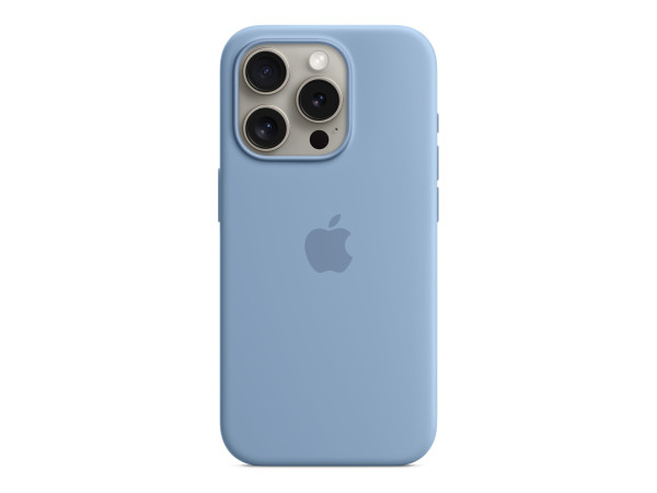 Apple Silikon Case mit MagSafe (hellblau, iPhone 15 Pro)