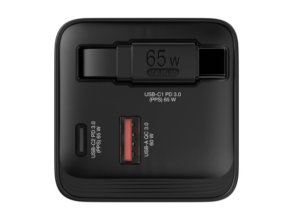 Verbatim GaN-Ladegerät 65W, 1x USB-A , 2x USB-C,