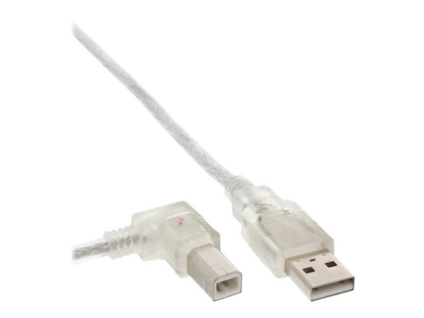 InLine® USB 2.0 Kabel, A an B links abgewinkelt,