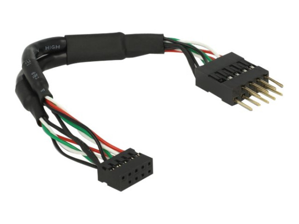 DeLOCK KB USB 2.0 Bu10Pin-St10Pi bk 0,1m schwarz,