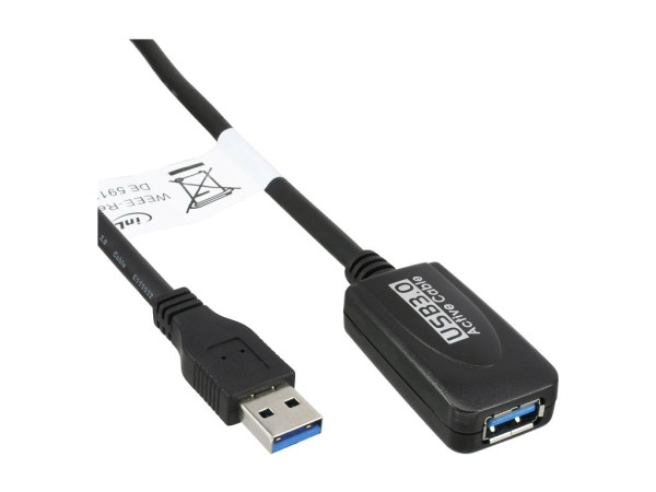 InLine® USB 3.0 Aktiv-Verlängerung, Stecker A an Buchse A,