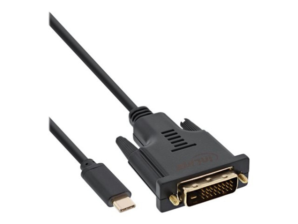 InLine USB Display Kabel, USB Typ-C Stecker zu DVI Steck