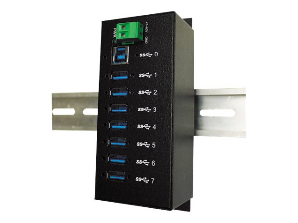 Exsys 7 Port USB 3.0 Metall HUB, USB-Hub schwarz USB-Hub