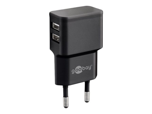 goobay USB-Ladegerät 2,4A/ 2xUSB Bu bk schwarz 2