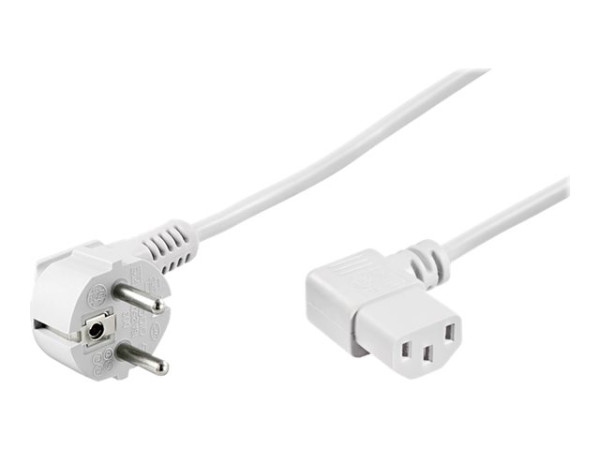 Goobay NK 102 W-300 3m WEISS Netzkabel abgew. Schutzkon