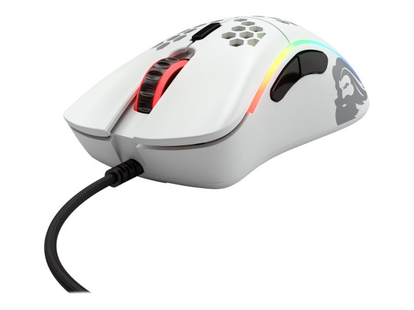 Glorious Model D Gaming-Maus - white wireless