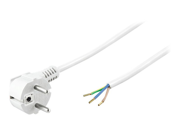 Goobay NK 103 W-200 2m WEISS Netzkabel abgew. Schutzkon