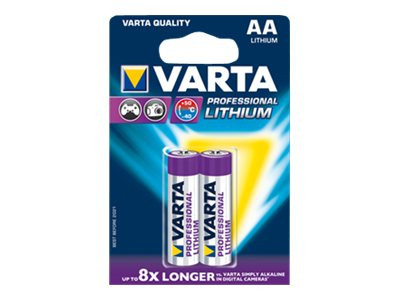 Varta Lithium, Batterie 2 Stück, AA Lithium 2 Stück AA