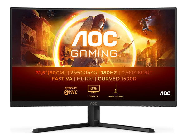 AOC CQ32G4VE (80 cm (31.5 Zoll), schwarz (matt), QHD,
