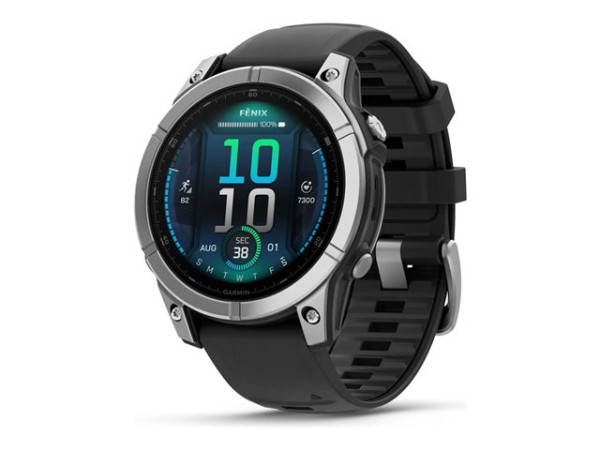Garmin f?nix E - 47mm, AMOLED (Schwarz/Silber,