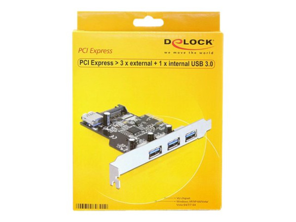 IT Produkte DeLOCK USB 3.0 3xext.1xint.+LP SATA Power VIA