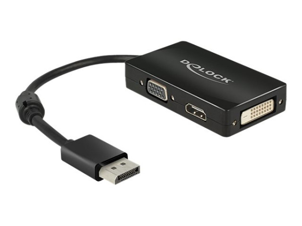 DeLOCK Adapter Displayport > VGA/HDMI/DVI-D schwarz Adapter