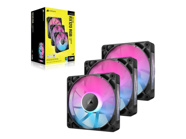 Corsair iCUE LINK RX120 RGB Triple (schwarz, 3er Pack,