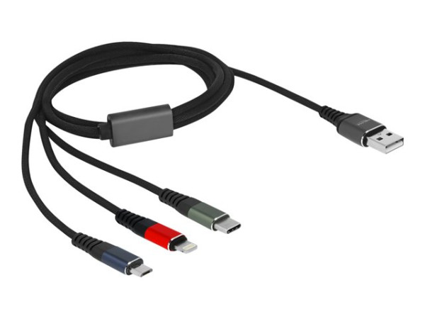 DeLOCK USB 3in1 Lightn. mUSB /USB-C 1m | 87277