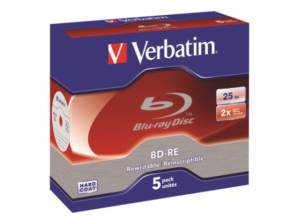 BD-RE 25GB Verbatim 2fach Jewel Case 5er Pack