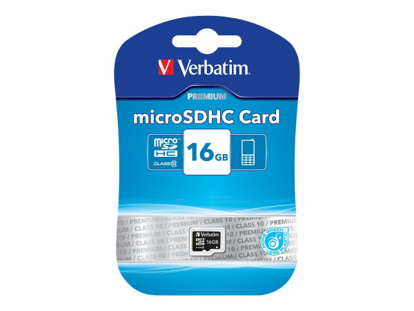 MicroSD Card 16GB Verbatim SDHC Class 10