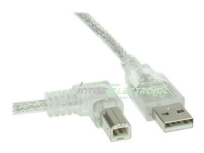 InLine« USB 2.0 Kabel, A an B links abgewinkelt, 2m